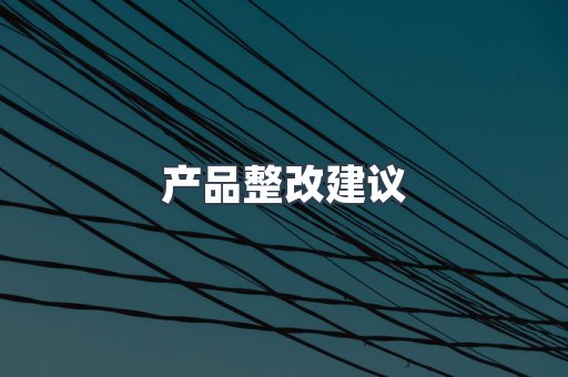 产品整改建议